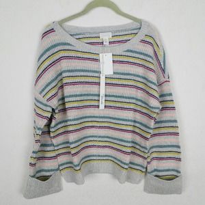 3/30 Caslon Button Shoulder Pullover Slouch Sweater
